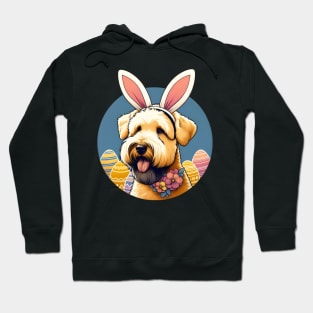 Soft Coated Wheaten Terrier Enjoys Easter with Bunny Ears Hoodie